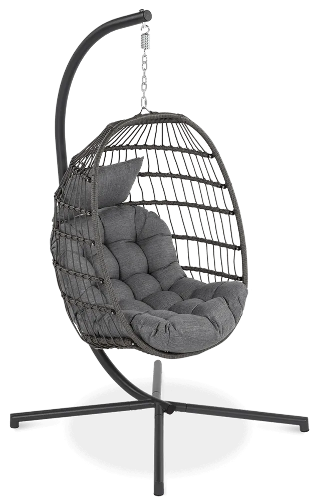 Kokona piekaramais krēsls Harmo  84/187/66 cm pelēks - N1 Home