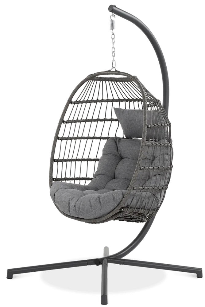 Kokona piekaramais krēsls Harmo  84/187/66 cm pelēks - N1 Home