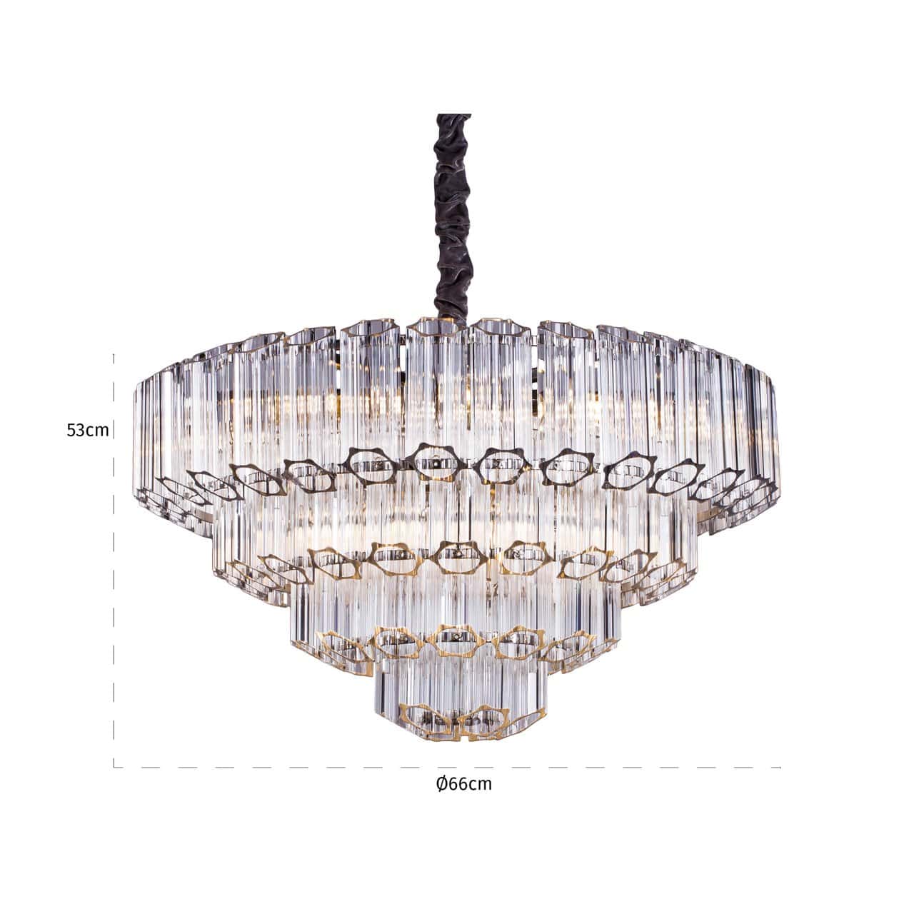 Griestu lampa Bece Richmond Interiors 67/67/265 cm hroms