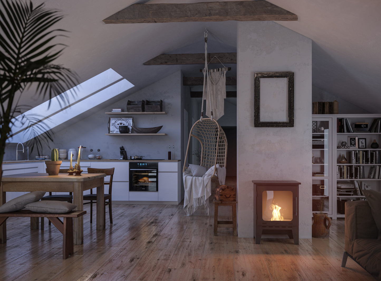 Biokamīns Incoz 1 54/37,5/72 cm melns - N1 Home