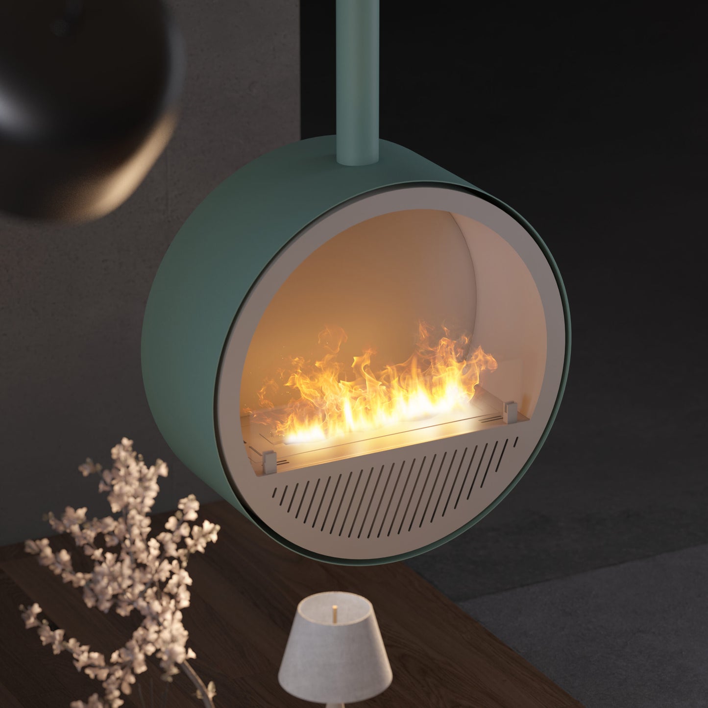 Biokamīns Incyrc Slim 72/30/220 cm gaiši zils - N1 Home