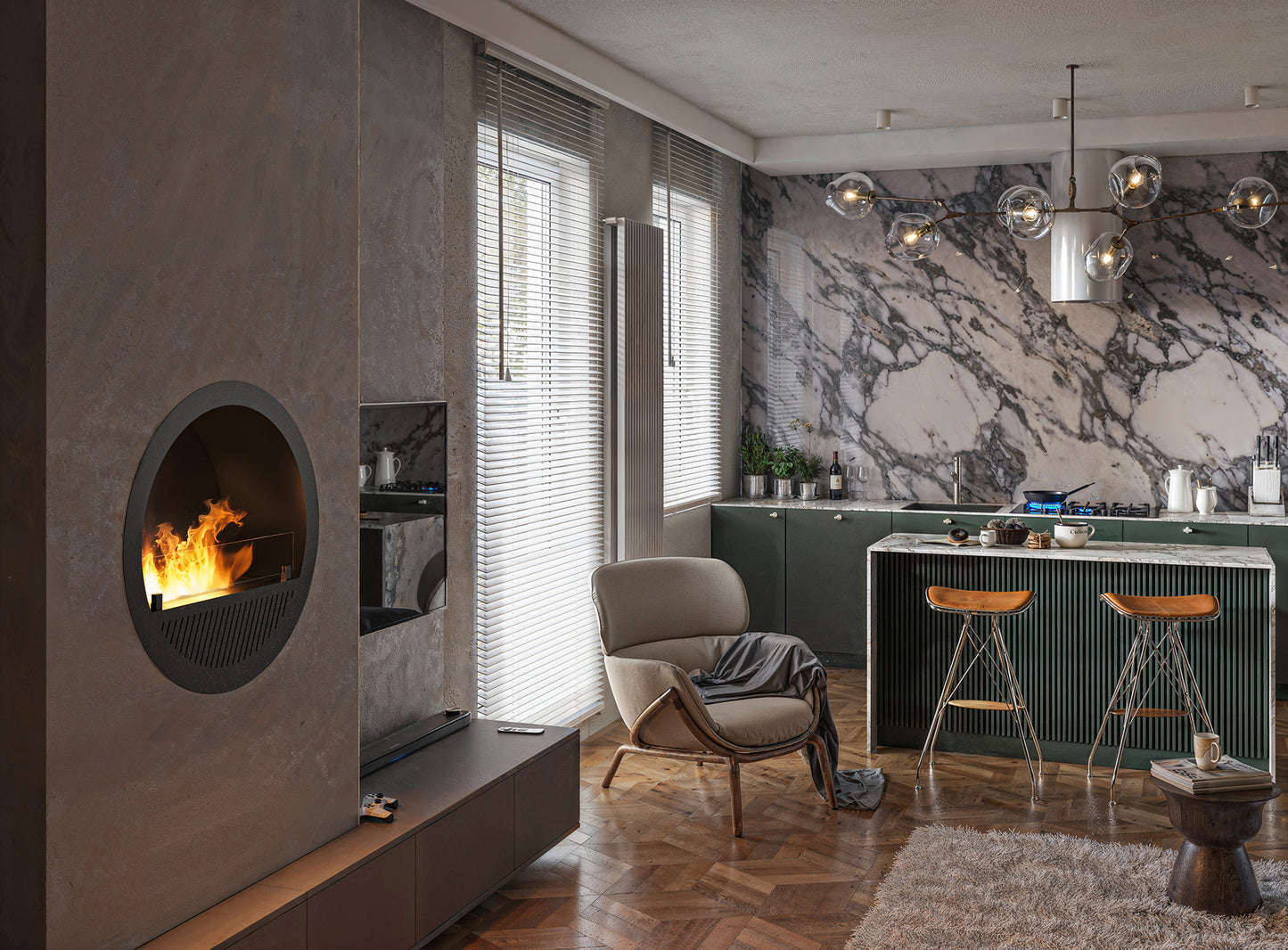 Biokamīns Incyrc Slim inside 73/30 cm melns - N1 Home