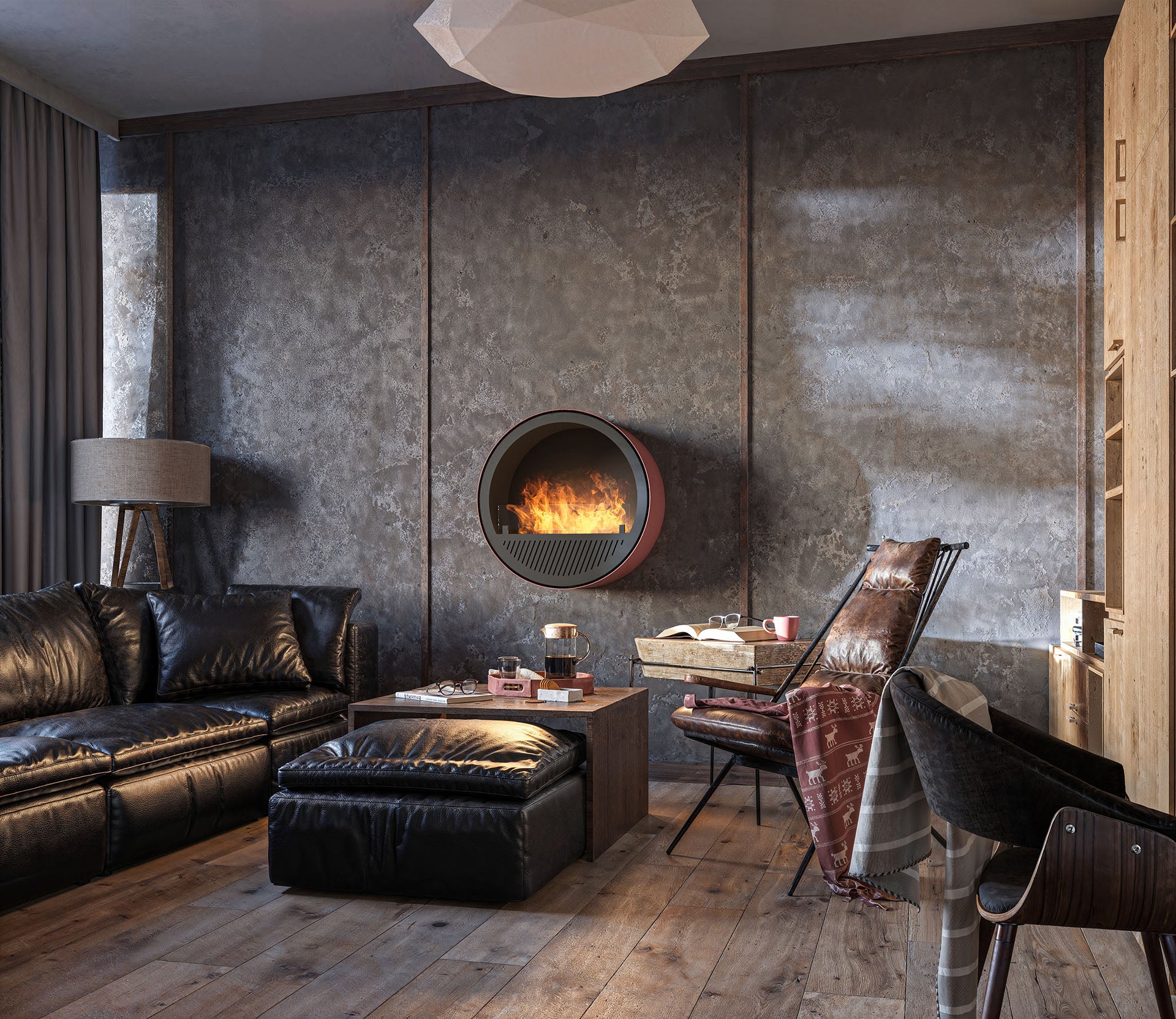 Biokamīns Incyrc Slim wall 72/30 cm melns - N1 Home