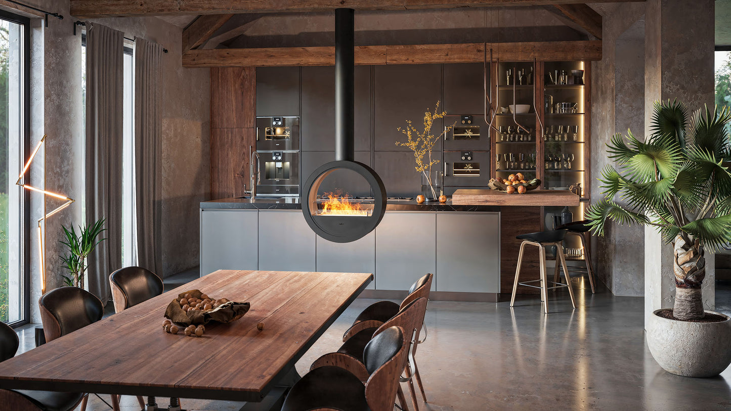 Biokamīns Incyrc 2side 218/70/35 cm melns - N1 Home