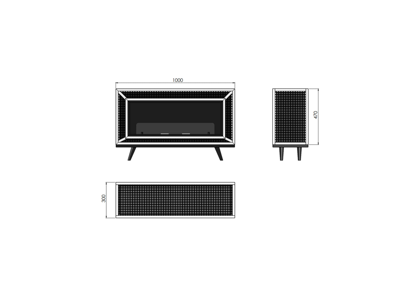 Biokamīns Industria 100/47/30 cm brūns - N1 Home