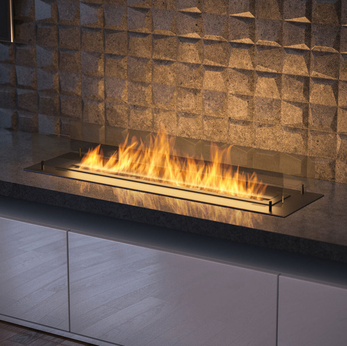 Biokamīns Inser 60/32/550; 100/32/50; 120/32/50 cm melns - N1 Home