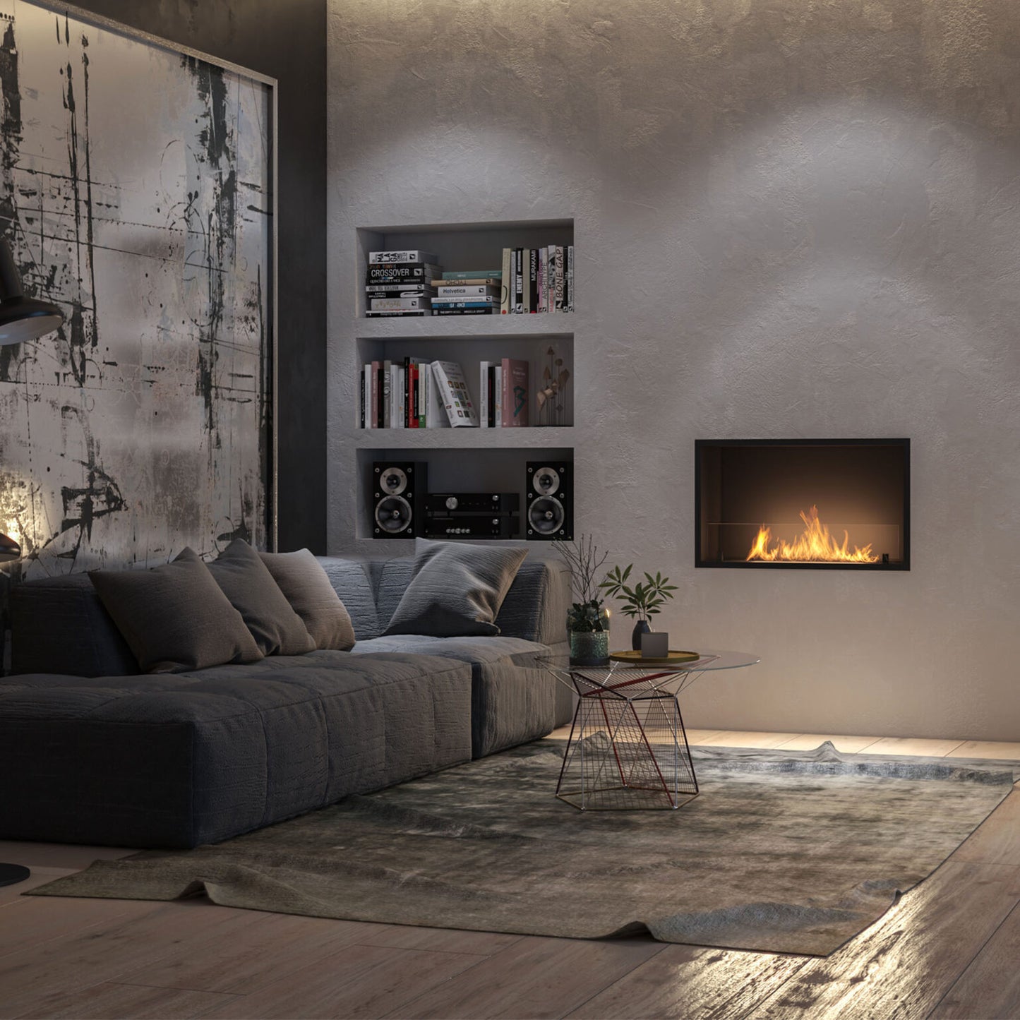 Biokamīns Slim inside Blan 84;104;124;154;204/59/25;30 cm melns - N1 Home