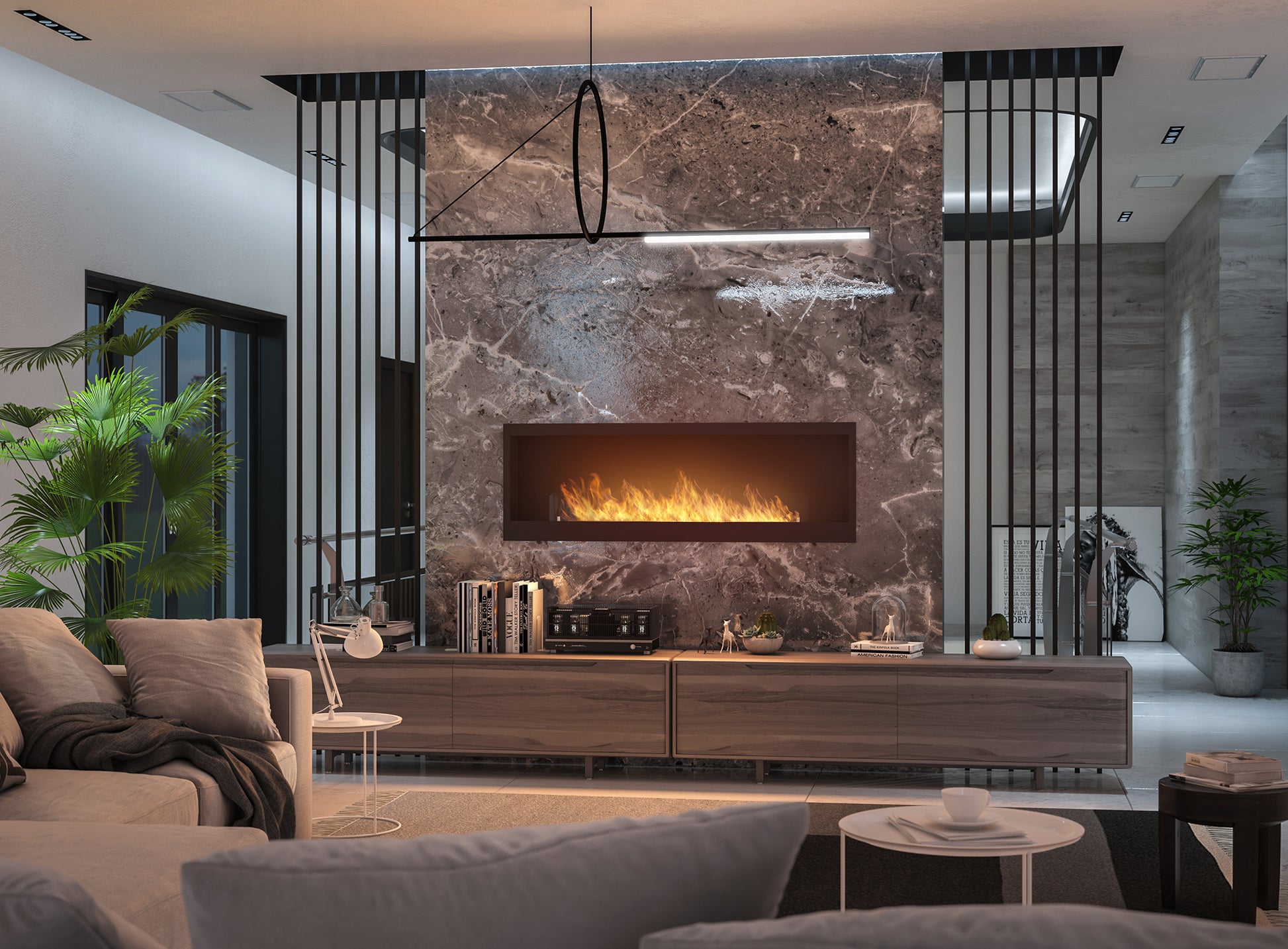 Biokamīns Insi 90/50/16; 120/50/20; 150/50/22 cm melns - N1 Home