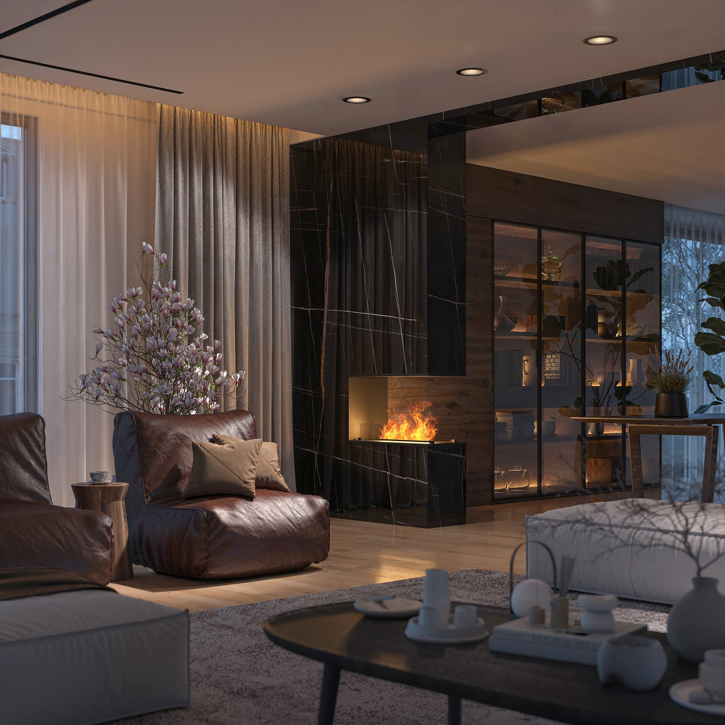 Elektriskais kamīns Invap U800 80/50/40 cm melns - N1 Home