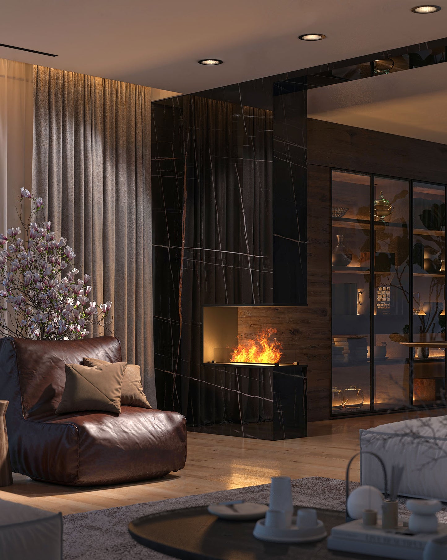 Elektriskais kamīns Invap U800 80/50/40 cm melns - N1 Home