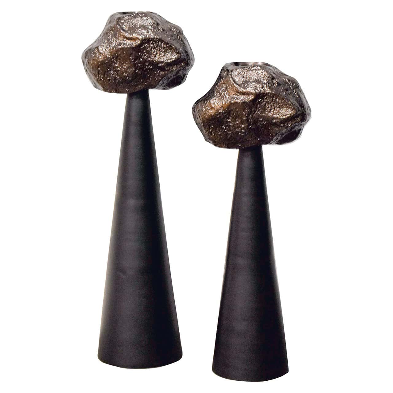 Svečturis Moira black large Richmond Interiors 78/25/18 cm melns - N1 Home