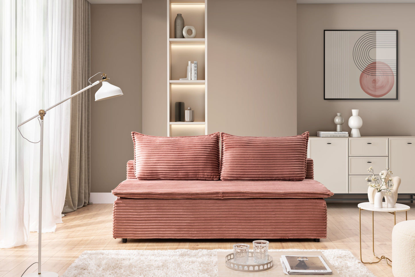 Dīvāns Firi 205/100/88 cm rozā