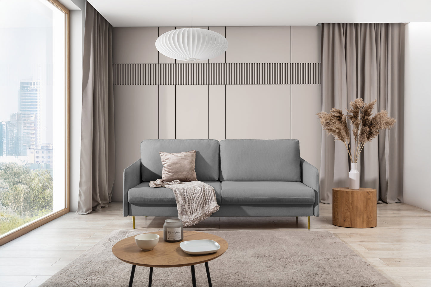 Dīvāns Tai 207/95/98 cm Velluto 15 /zelts kājas - N1 Home