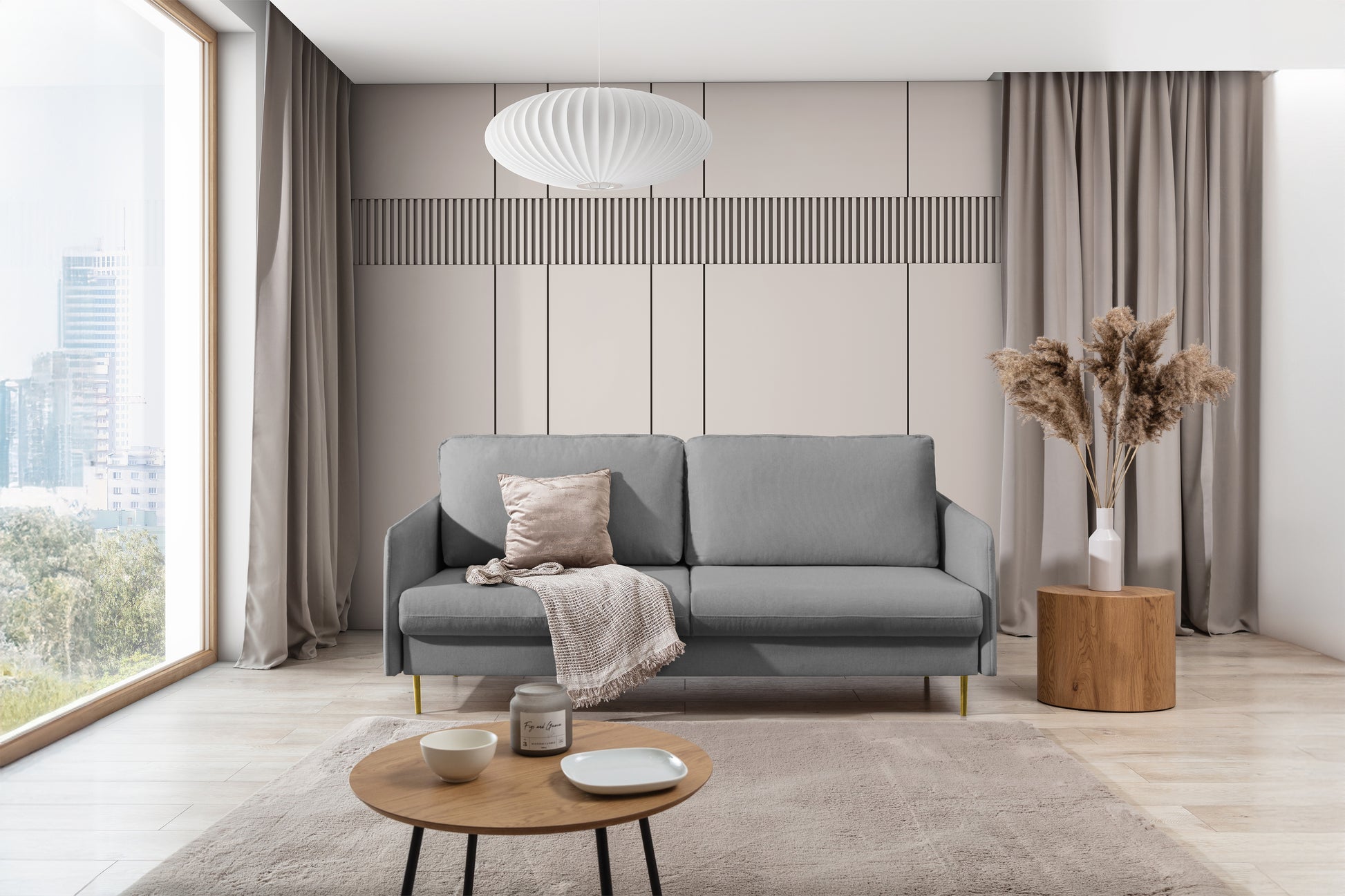 Dīvāns Tai 207/95/98 cm Velluto 15 /zelts kājas - N1 Home