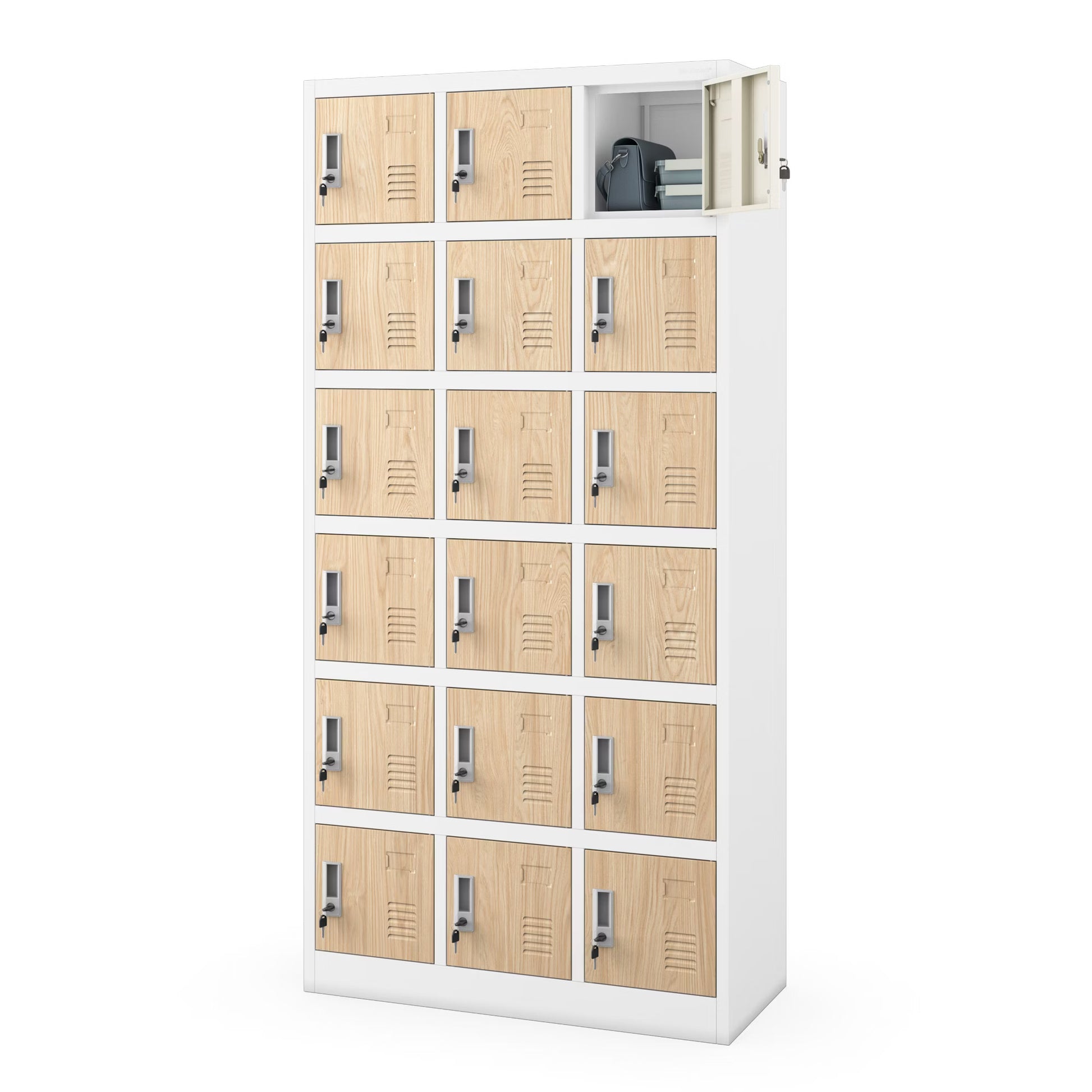 Metāla skapis Kar 185/90/40 cm balts/sonoma ozols - N1 Home