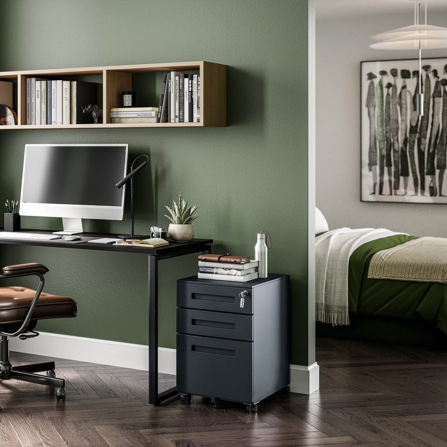 Konteiners zem rakstāmgalda Kates 39/60/50 cm antracīts - N1 Home