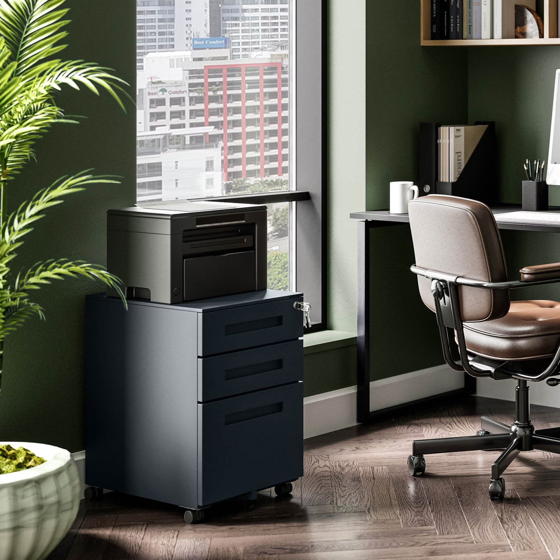 Konteiners zem rakstāmgalda Kates 39/60/50 cm antracīts - N1 Home