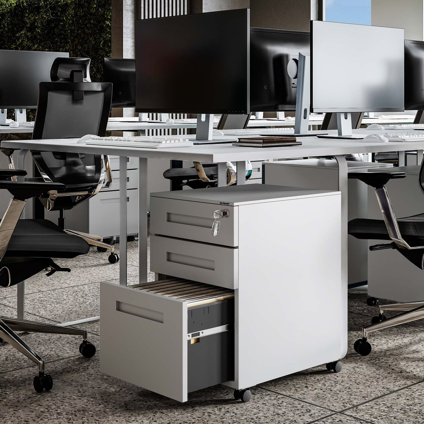 Konteiners zem rakstāmgalda Kates 39/60/50 cm pelēks - N1 Home