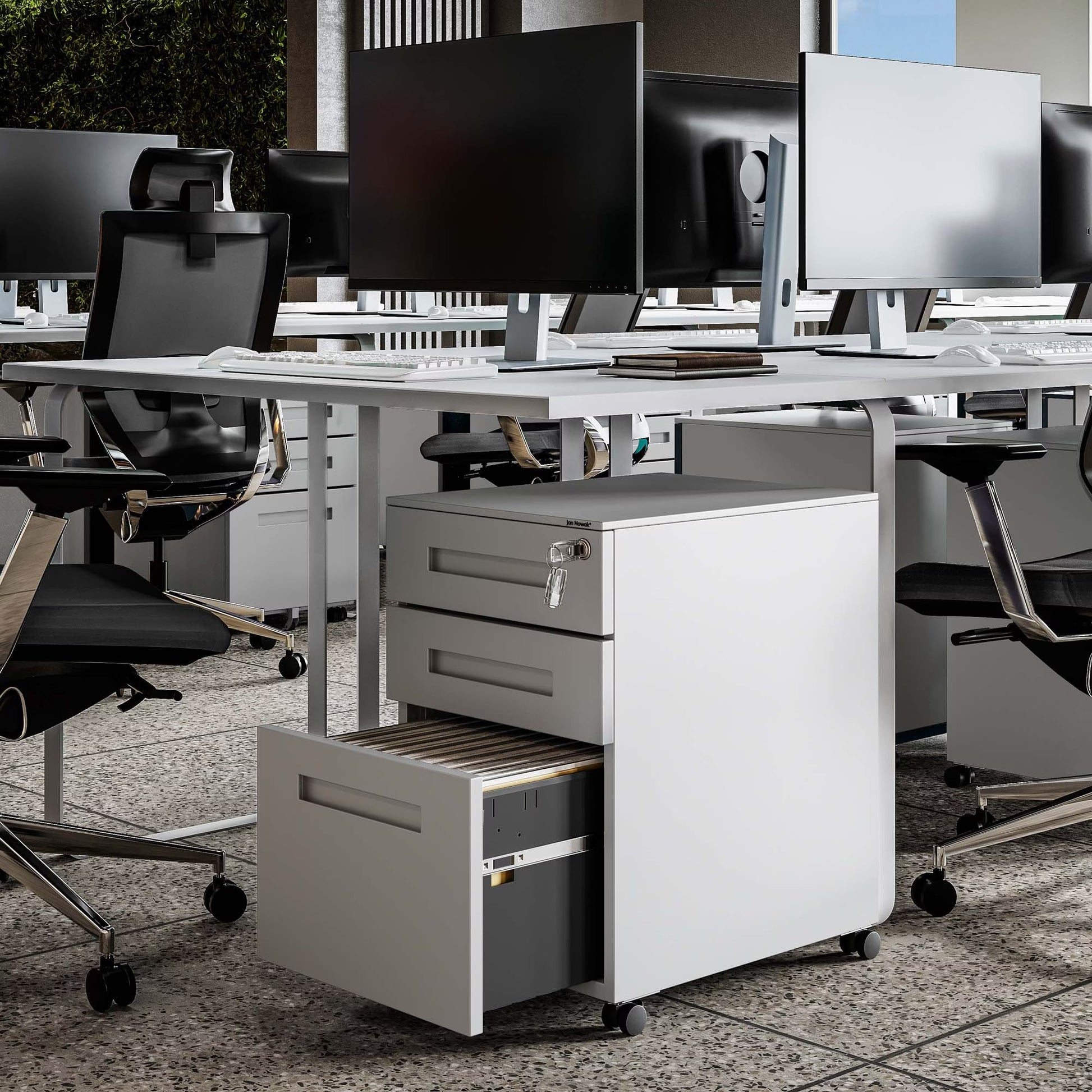 Konteiners zem rakstāmgalda Kates 39/60/50 cm pelēks - N1 Home