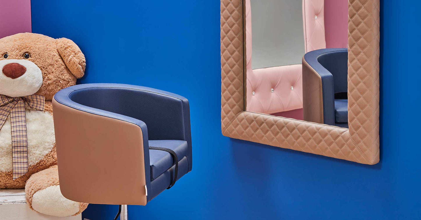 Frizētavas krēsls Lippi Kid 50/40/35 cm brūns/zils - N1 Home