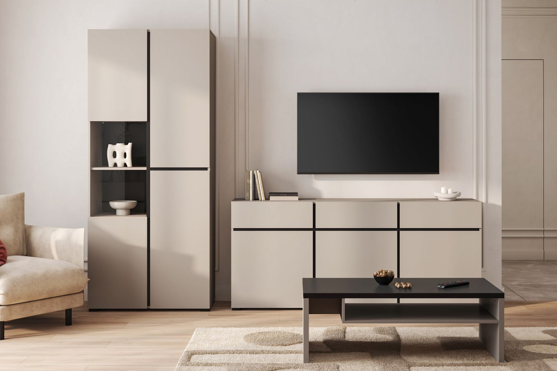 Kumode Krosit kolekcija 119/78/40 cm congo/melns - N1 Home