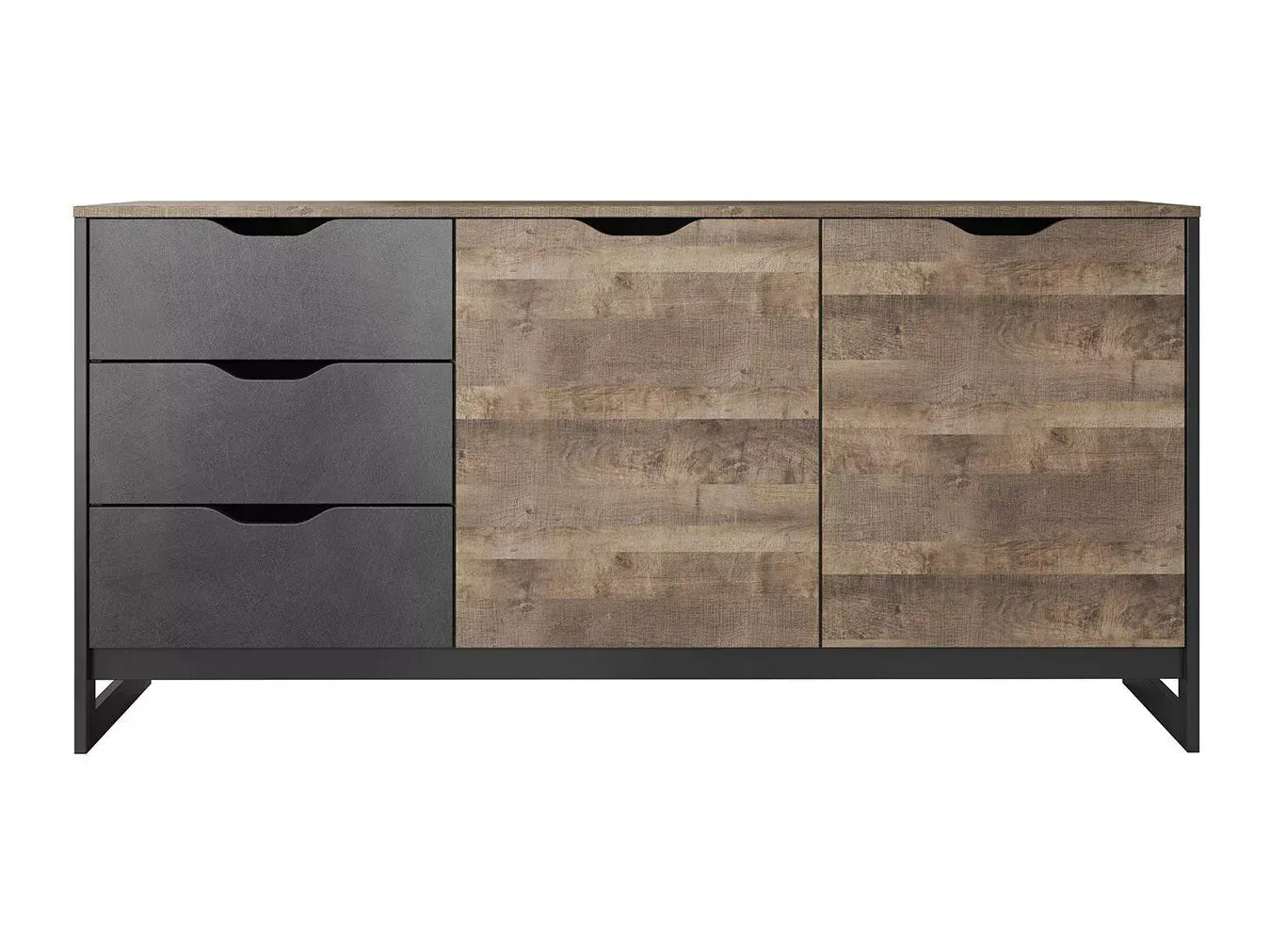 Kumode Ardi 161/78,6/39,6 cm ozols, smilšu krāsas, grunge/matera - N1 Home