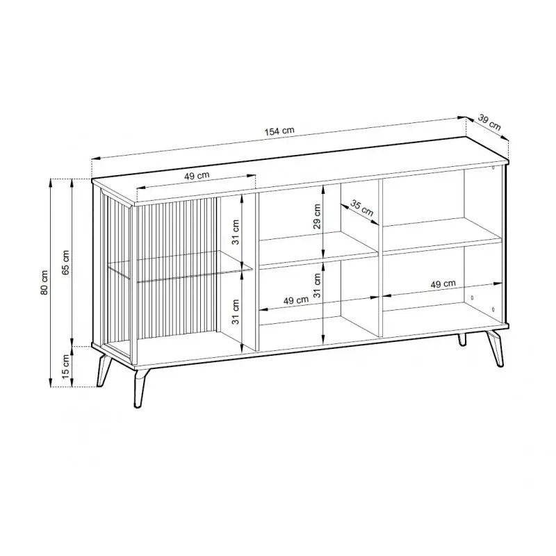 Kumode Vic 154/39/80 cm kašmirs/rieksts - N1 Home