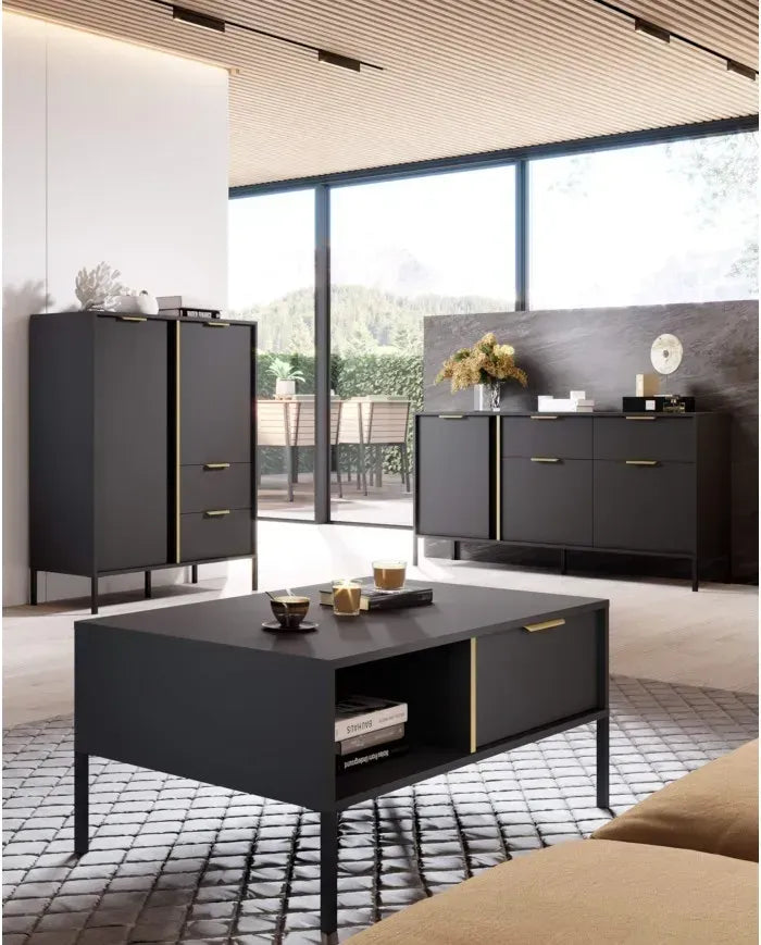 Kumode Larsi 103/81/39 cm melns - N1 Home