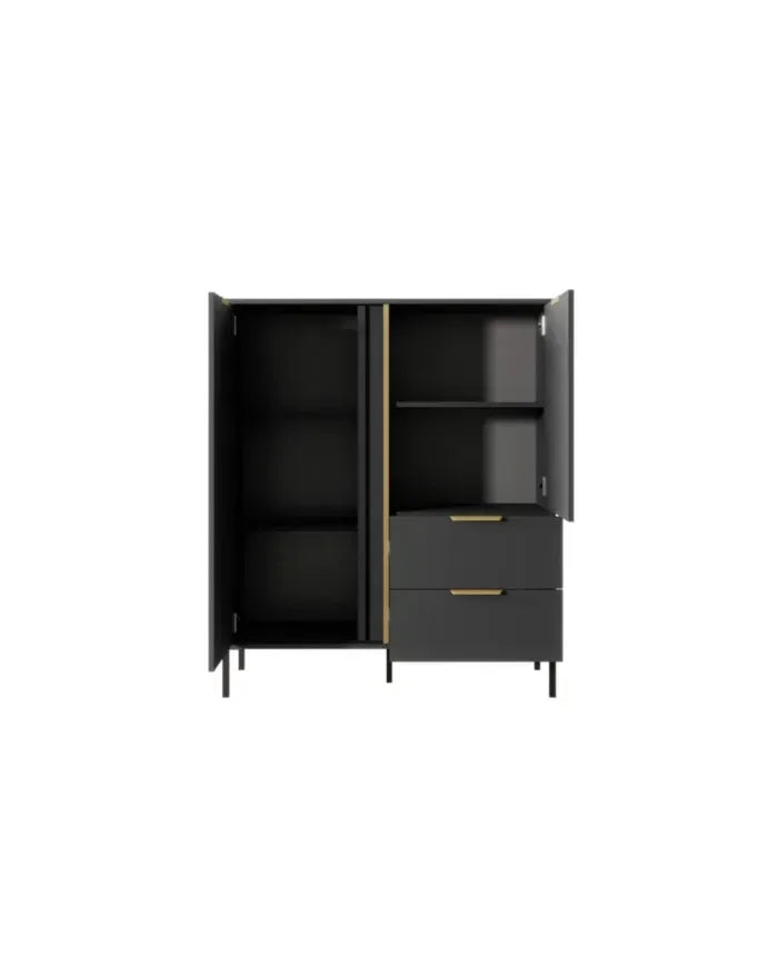 Kumode Larsi 103/123/39 cm melns - N1 Home