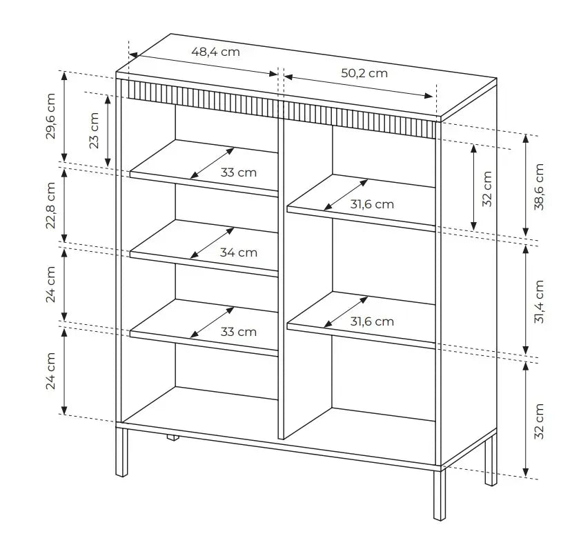 Kumode Sensi 103/123/39 cm melns - N1 Home