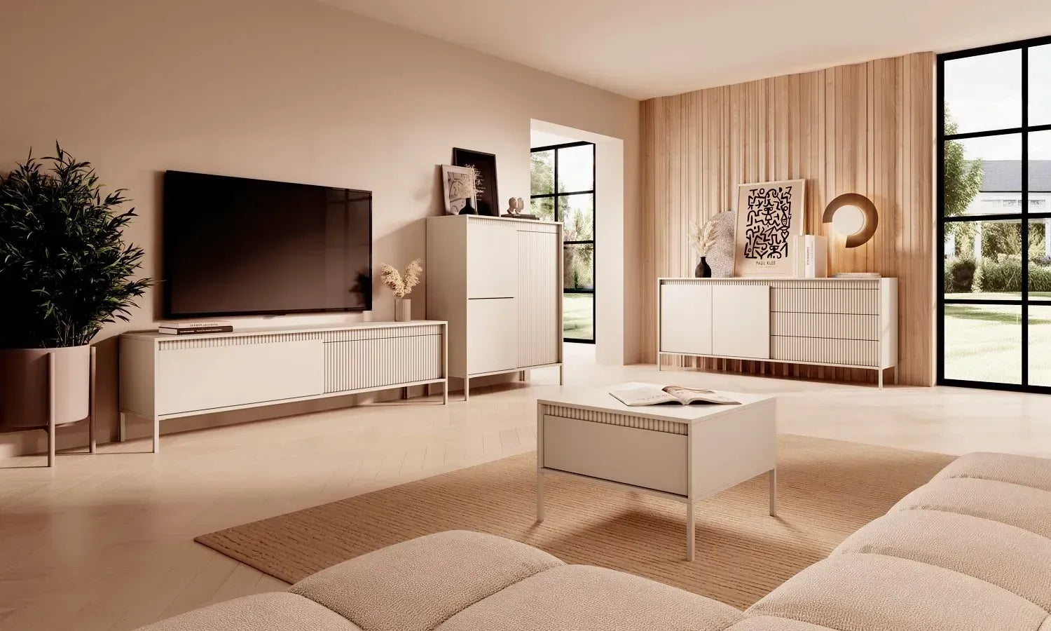 Kafijas galdiņš Sensi 68/48/68 cm bēšš - N1 Home