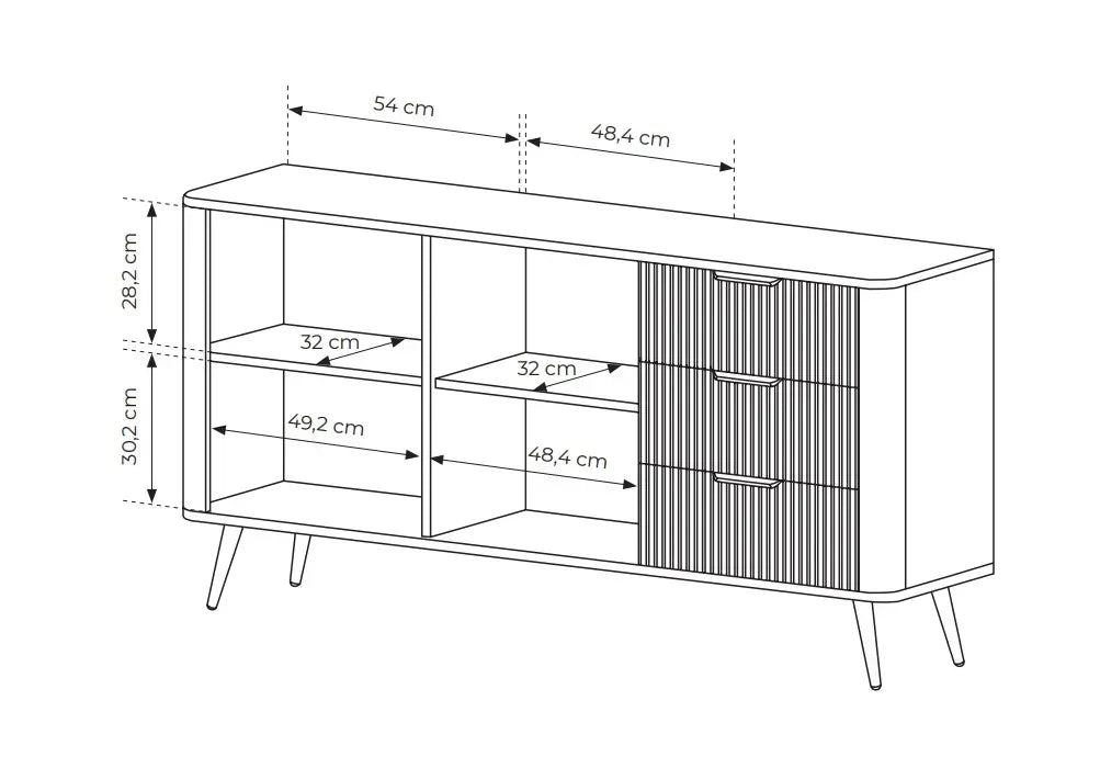 Kumode Lanti 163/81/38 cm bēšs - N1 Home
