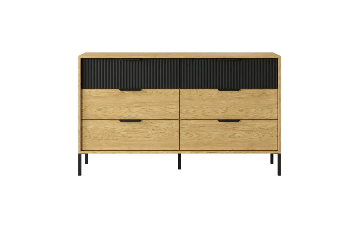 Kumode Balta 137/81/39 cm baltik ozols/melns - N1 Home