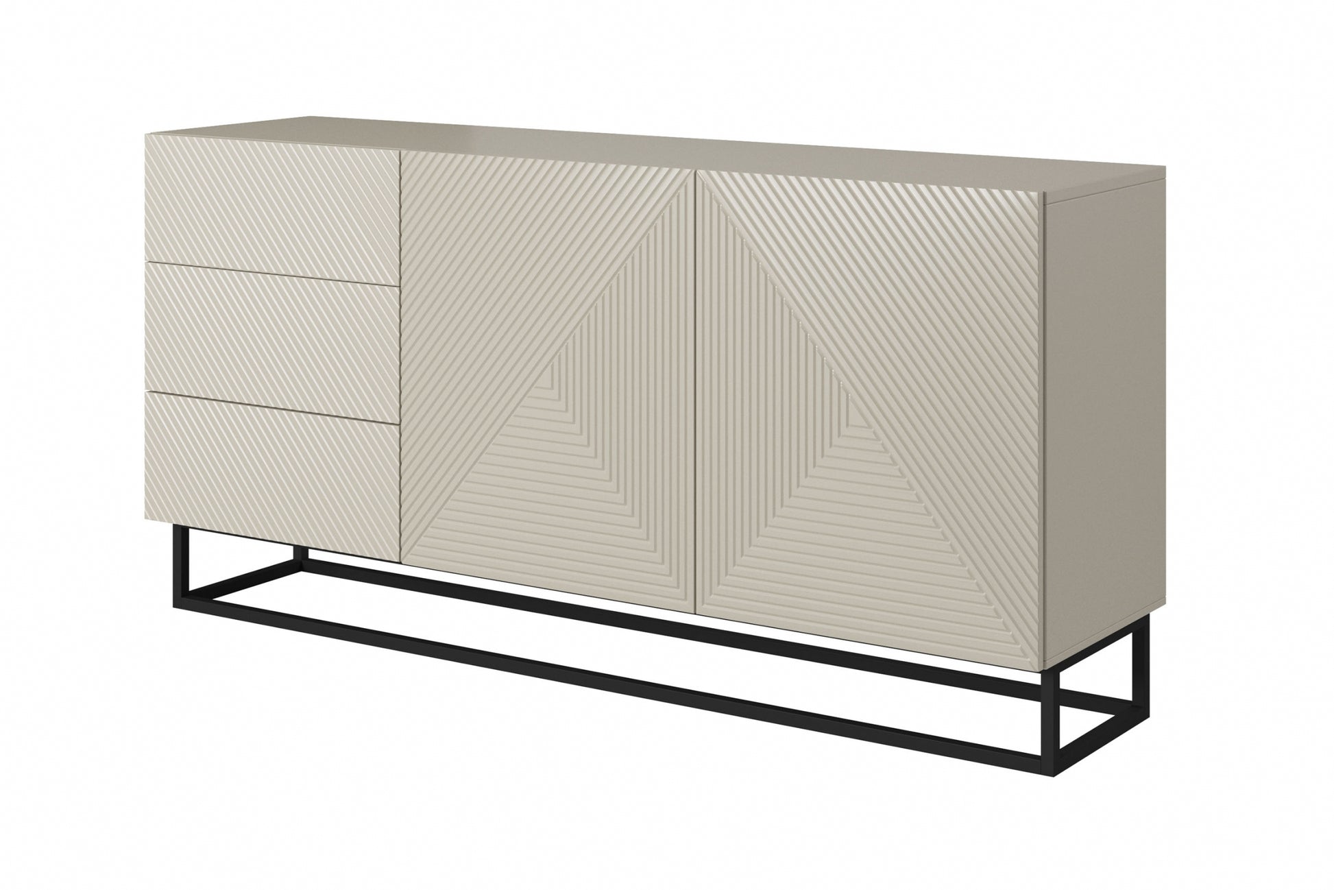 OSLO kumode un metāla kājas 167/81/43 cm kašmirs/melns - N1 Home