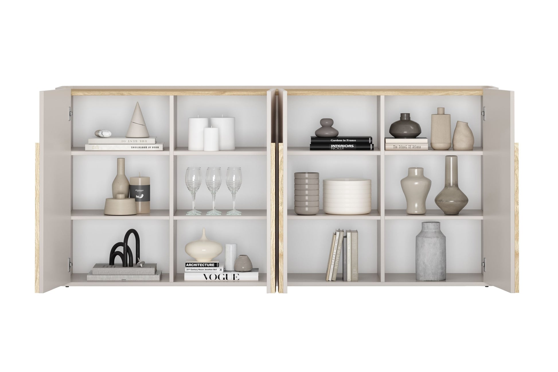 Kumode Amil 200/89/48 cm Kašmirs / Eļļots ozols / Gaišs ozols - N1 Home