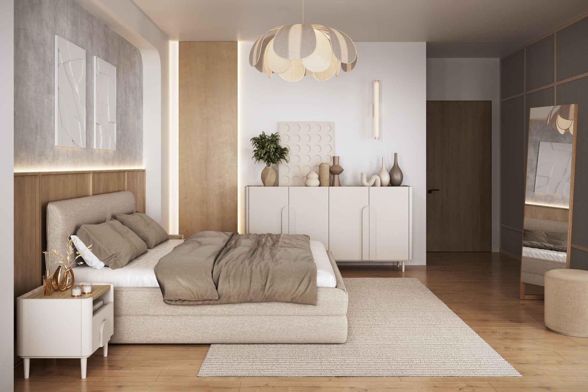 Kumode Amil 200/102/48 cm Kašmirs / Eļļots ozols - N1 Home