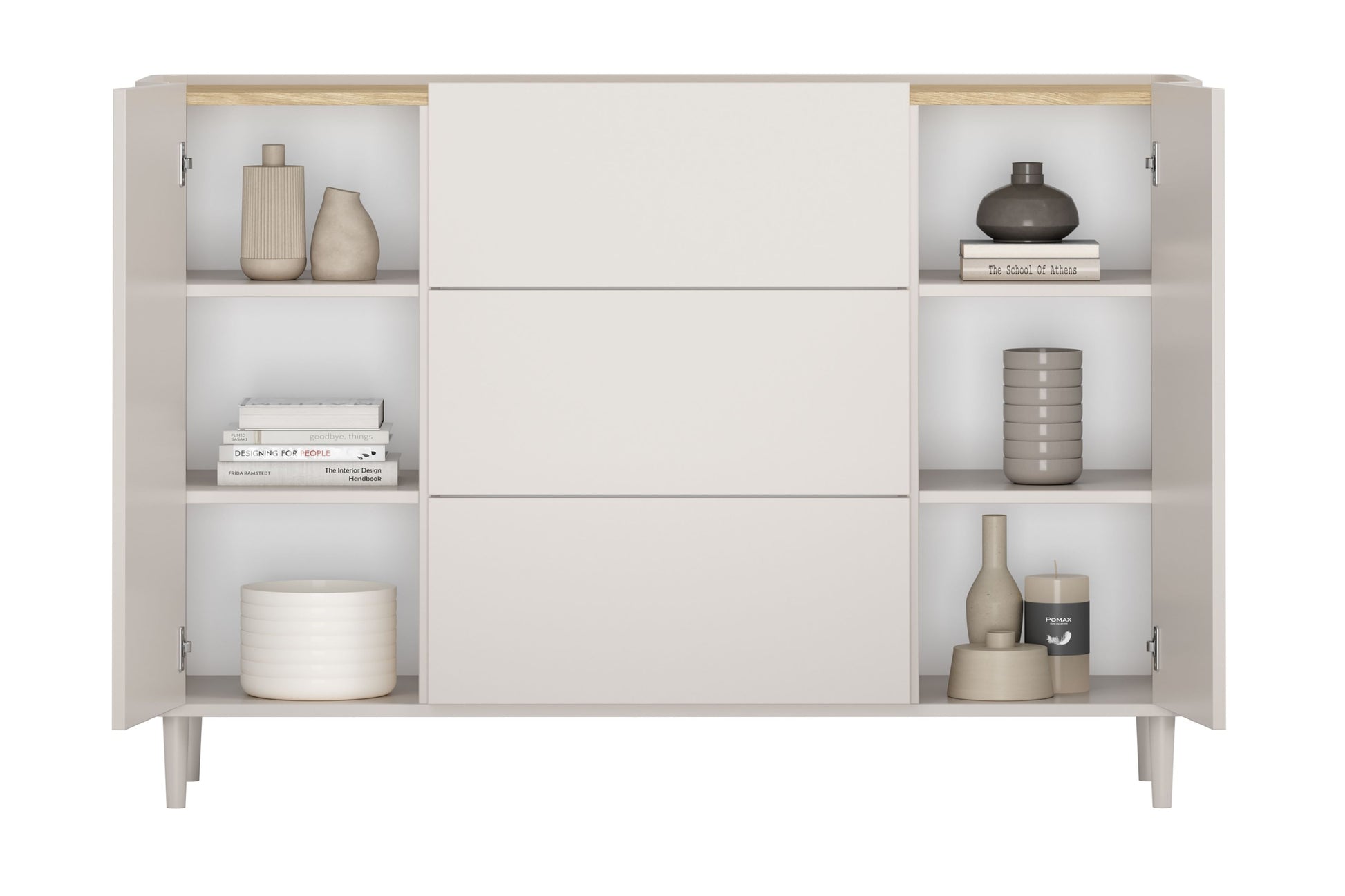 Kumode Elva 150/102/48 cm Kašmirs / Eļļots ozols - N1 Home