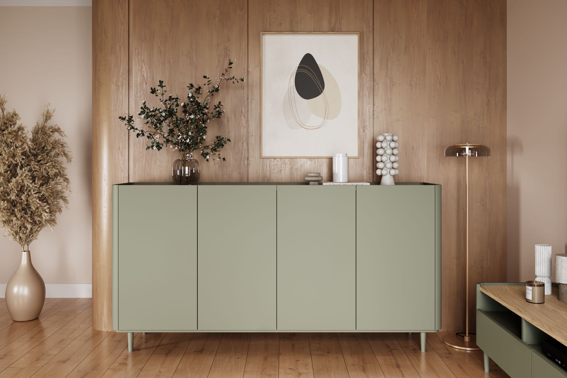 Kumode Elva 200/102/48 cm Eikalipts / Baltijas kāpu ozols - N1 Home