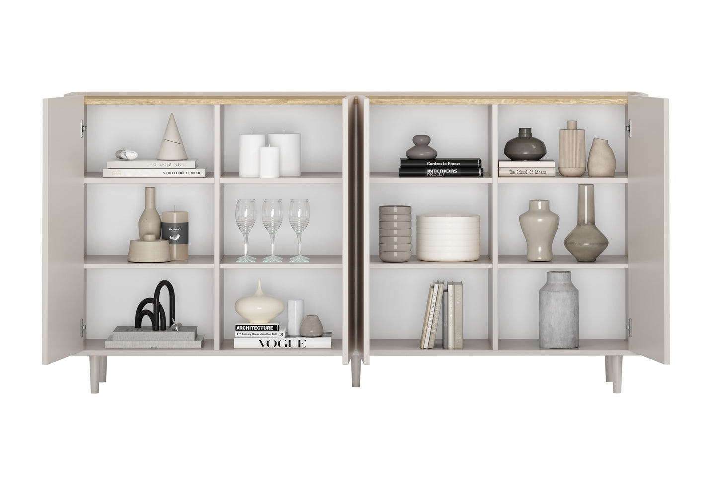 Kumode Elva 200/102/48 cm Kašmirs / Eļļots ozols - N1 Home