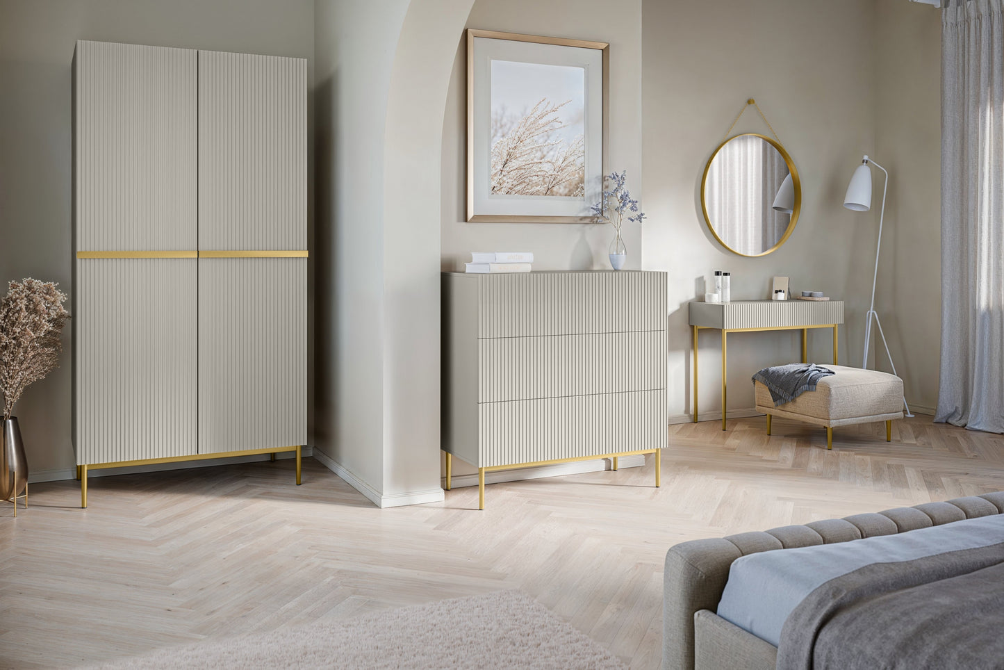 Kumode Austin 100/105/45 cm kašmirs/zelts - N1 Home