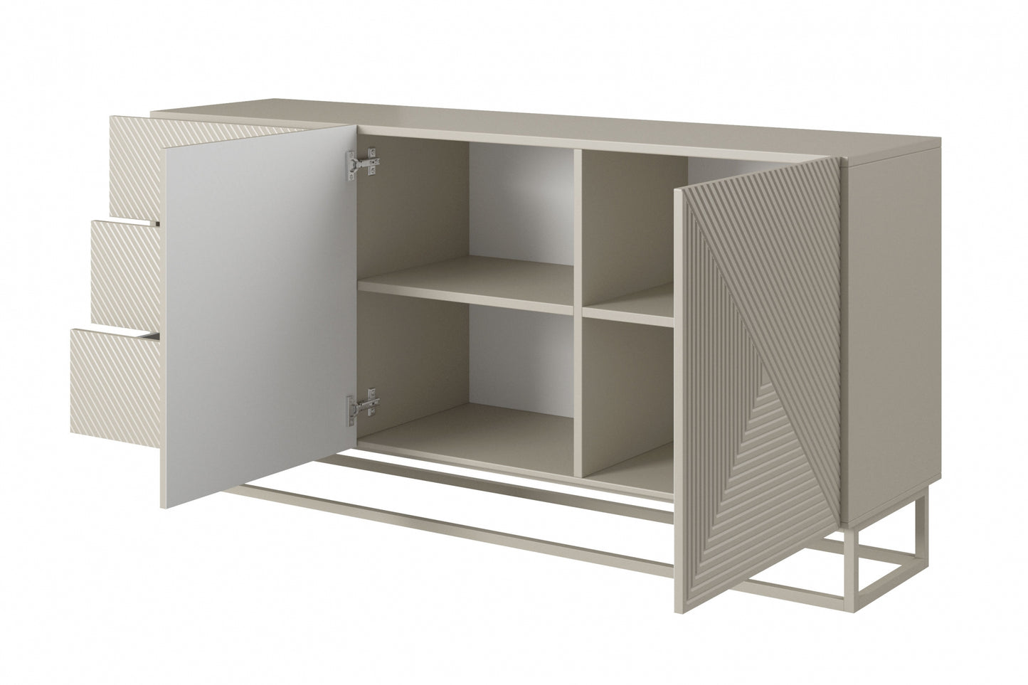 OSLO kumode un metāla kājas 167/81/43 cm kašmirs/kašmirs - N1 Home