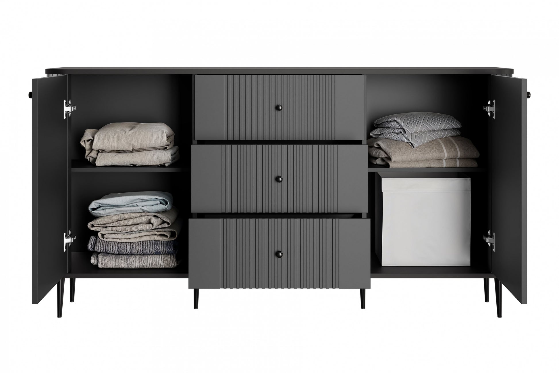 Kumode Vespa 160/85/38 cm melns/melns - N1 Home