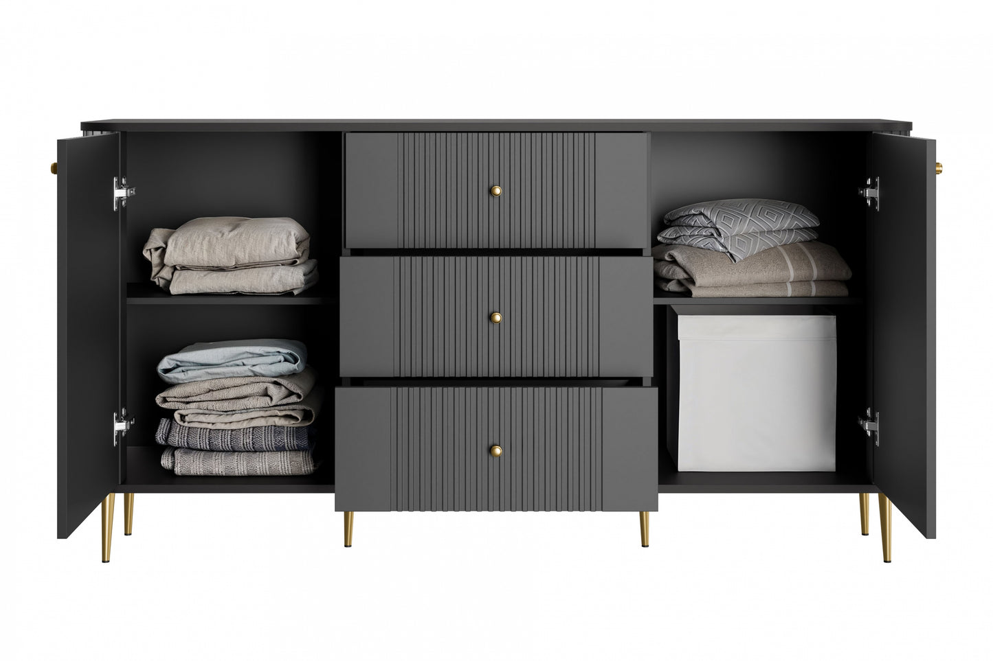 Kumode Vespa 160/85/38 cm melns/zelts - N1 Home