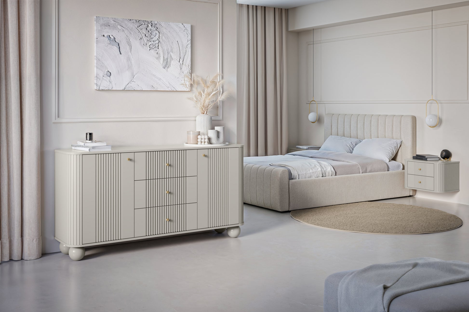 Kumode Vespa 160/82/38 cm kašmirs/zelts - N1 Home