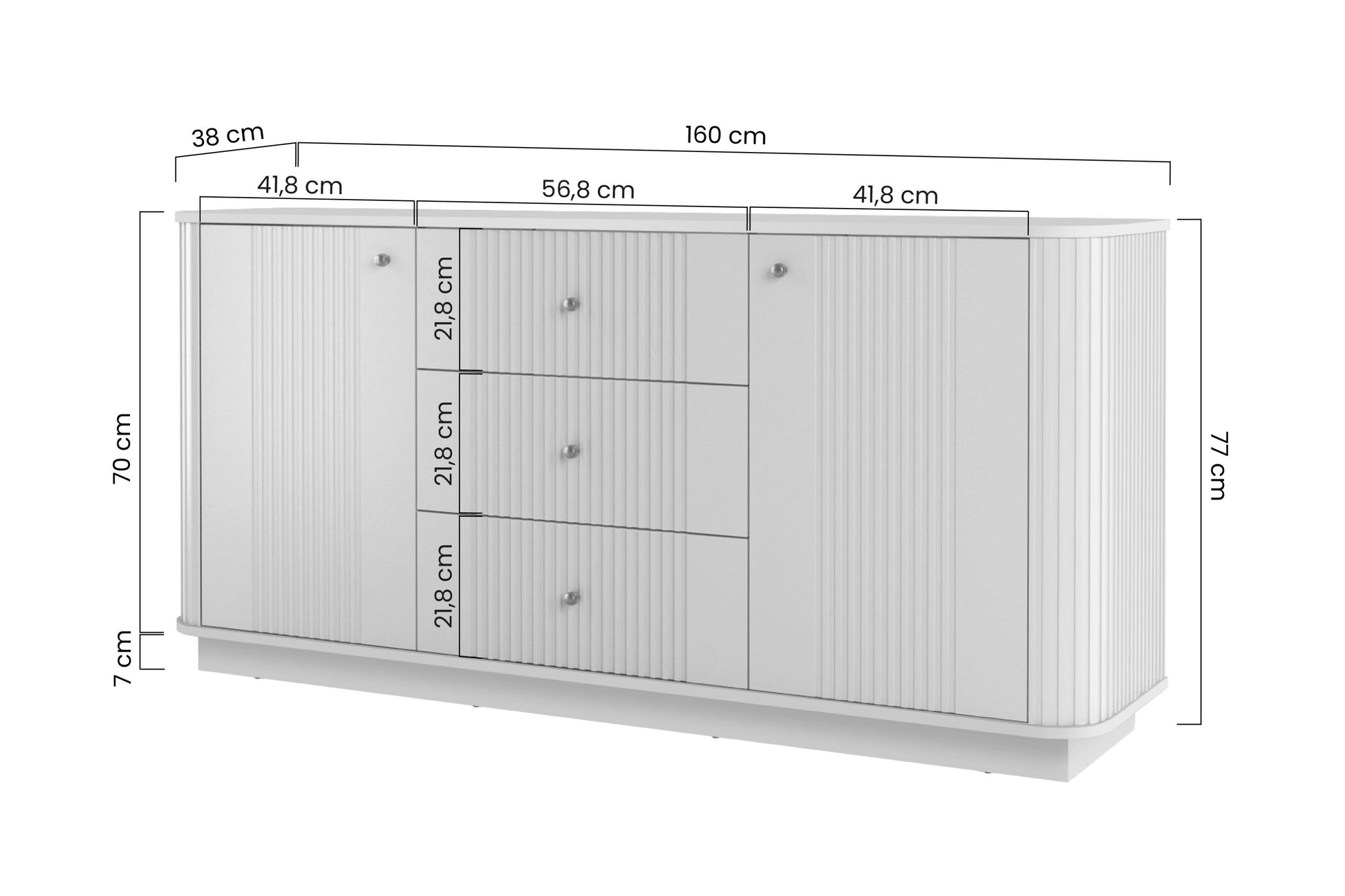 Kumode Vespa 160/77/38/ cm kašmirs/rieksts/melns - N1 Home