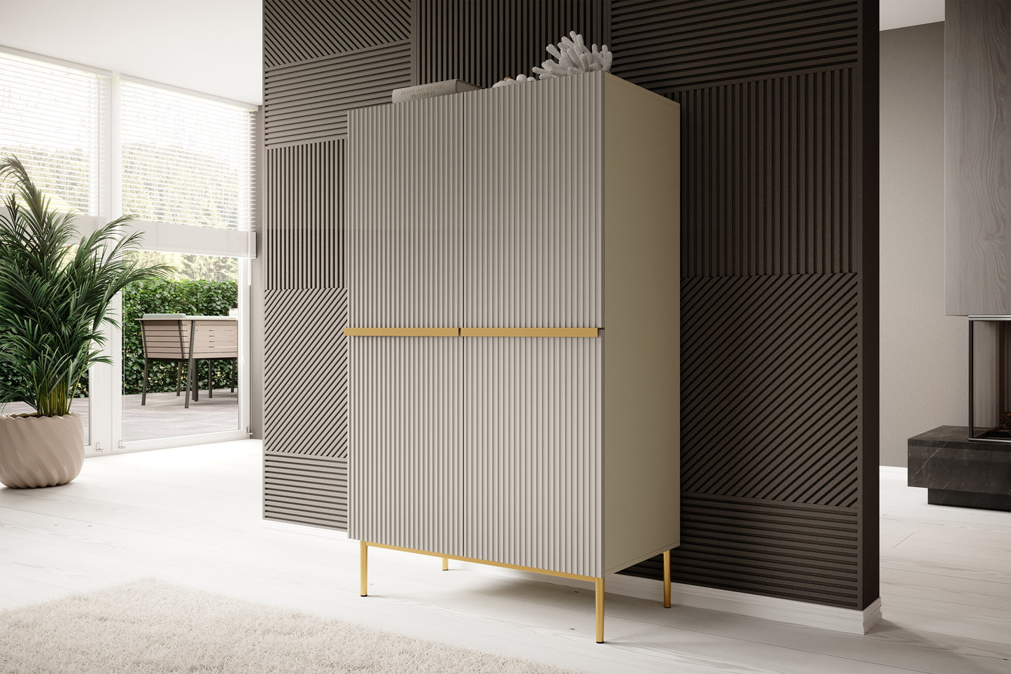 Kumode Austin 100/160/45 cm kašmirs/zelts - N1 Home