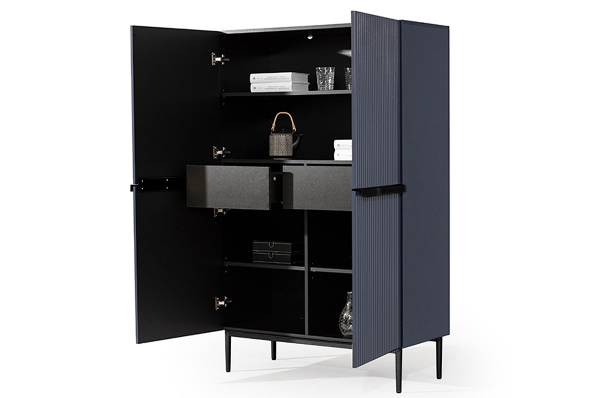 Kumode Austin 100/160/45 cm zils/melns - N1 Home