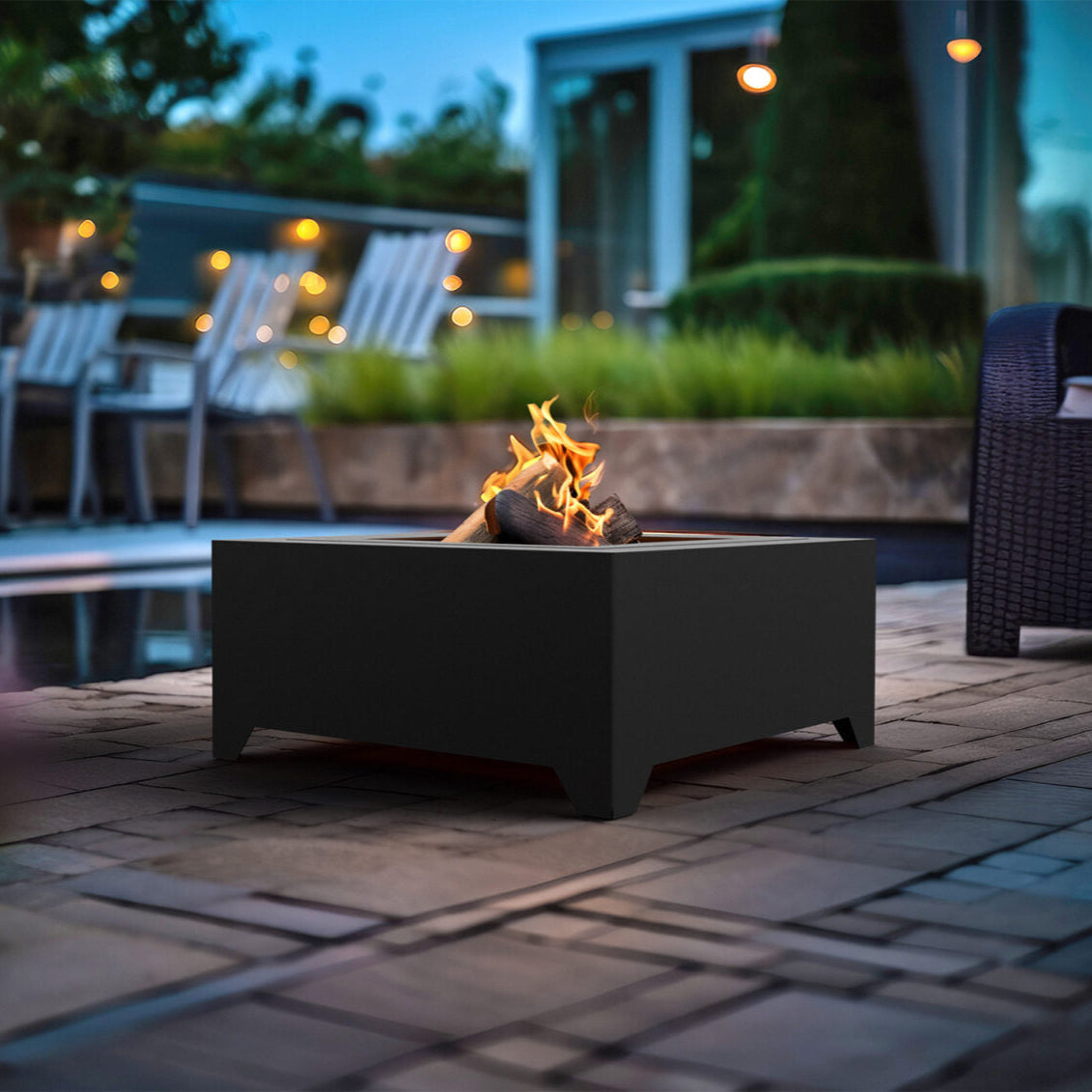 Dārza kamīns Blans Square 70/70/30; 100/100/30 cm melns - N1 Home