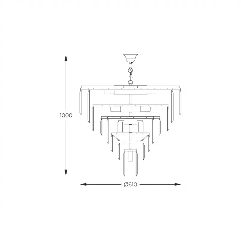 Piekaramā lampa Versus 100/61/61 cm hroms