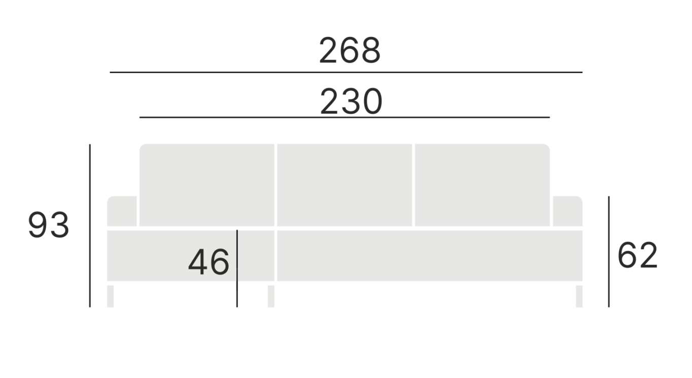 Dīvāns Lava 268/93/58 cm Toronto 13 - N1 Home